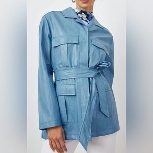 NWT Rails Bluestone “Romily” Belted Vegan Leather Jacket Size XS